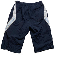 Nike Vintage y2k Navy Light Blue and White Shell Trackpant Shorts (2XL)
