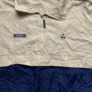 Le Coq Sportif Cream Beige and Navy Quarter Zip Shell Tracksuit Jacket (S)