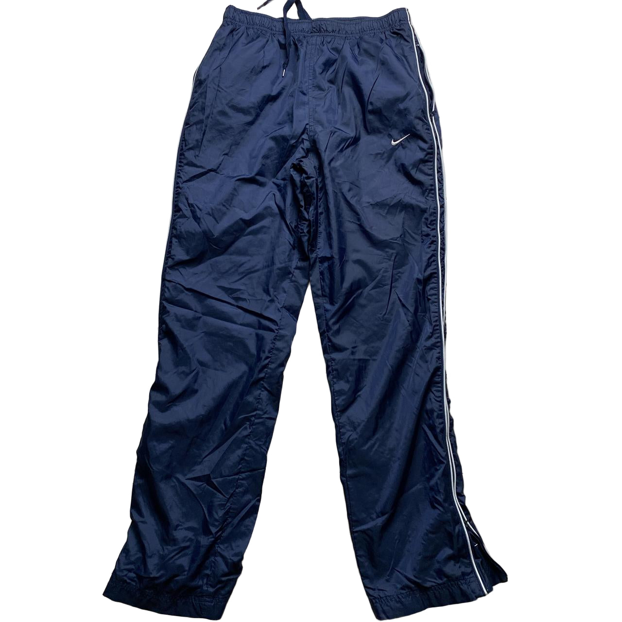 Nike Shell Baggy Trackpant Navy and White Swoosh Bottoms (M)