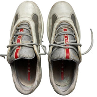 Prada Americas Cup White and Silver Vintage Trainers (UK 3)