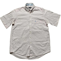 Burberry London Pink and Blue Vintage Short Sleeve Shirt (L)