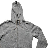 Nike Grey and White Swoosh Hoodie (S)