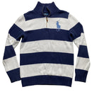 Polo Ralph Lauren Navy and White Stripe Quarter Zip Jumper (S)
