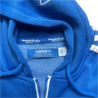 Adidas Blue and White Tracksuit Hoodie Jacket (L)