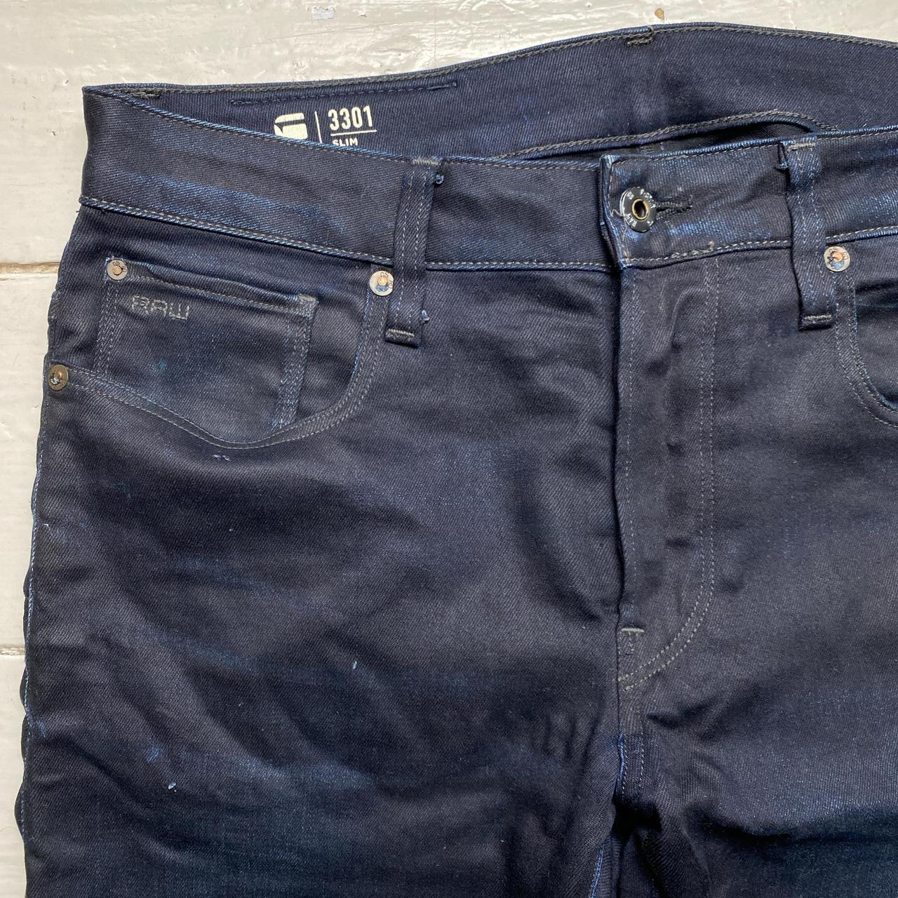 G Star Navy 3301 Slim Jeans