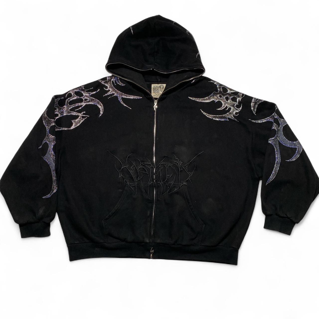 Named Collective Diamante Rhinestone Black Thorns Hoodie (2XL)