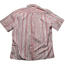 Burberry London Red and White Stripe Short Sleeve Shirt (L)