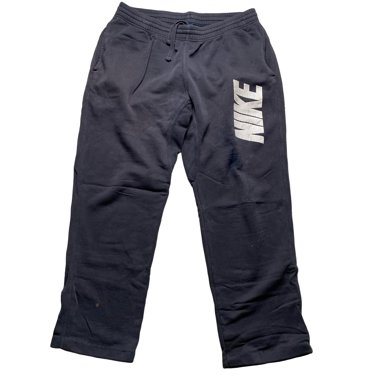 Nike Club Spellout Navy and White Baggy Joggers (XL)