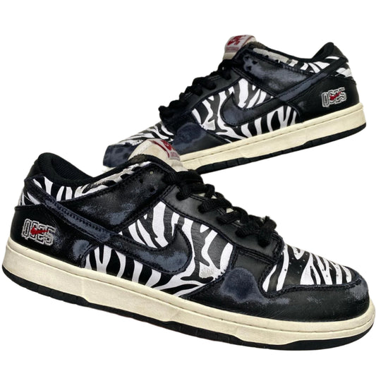 Nike Dunk Low Quartersnacks Black and White Zebra Print (UK 8.5)