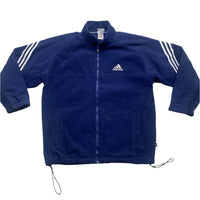 Adidas Navy and White Climawarm Fleece and Shell Zip Jumper (L)