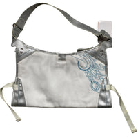 Nike Vintage y2k Womens Handbag White and Blue Floral Embroidery