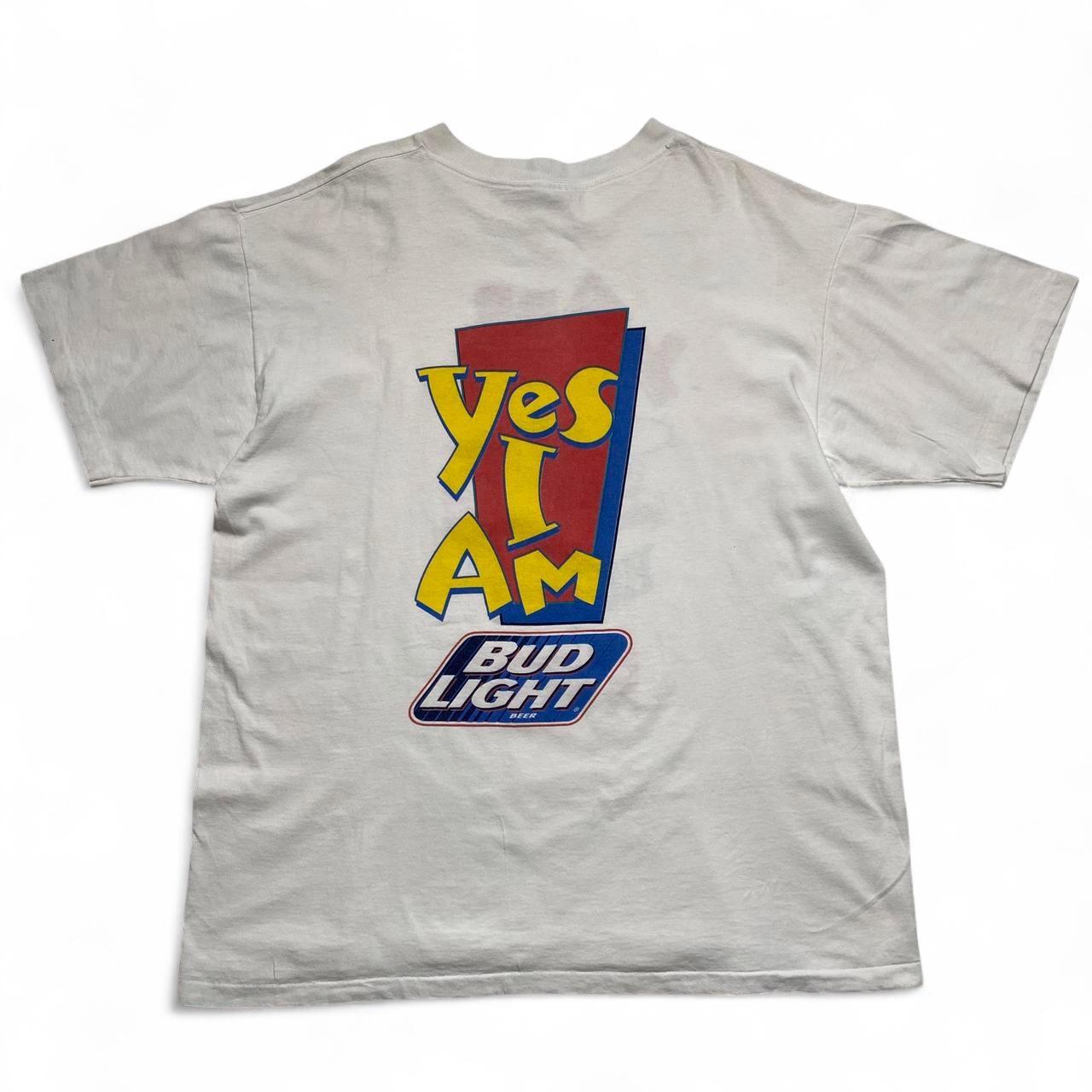 Charlotte Hornets Bud Light Vintage 90’s Single Stitch White T Shirt (XL)