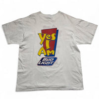 Charlotte Hornets Bud Light Vintage 90’s Single Stitch White T Shirt (XL)