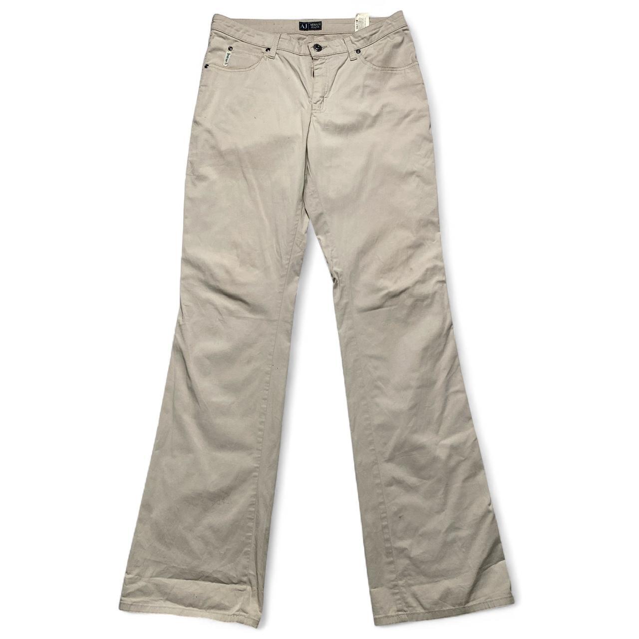 Armani Jeans Womens Beige Cream Flared Straight Leg Trousers (31W)