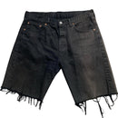 Levis 501 Black Grey Charcoal Faded Jorts Jean Cut Down Shorts (33W)