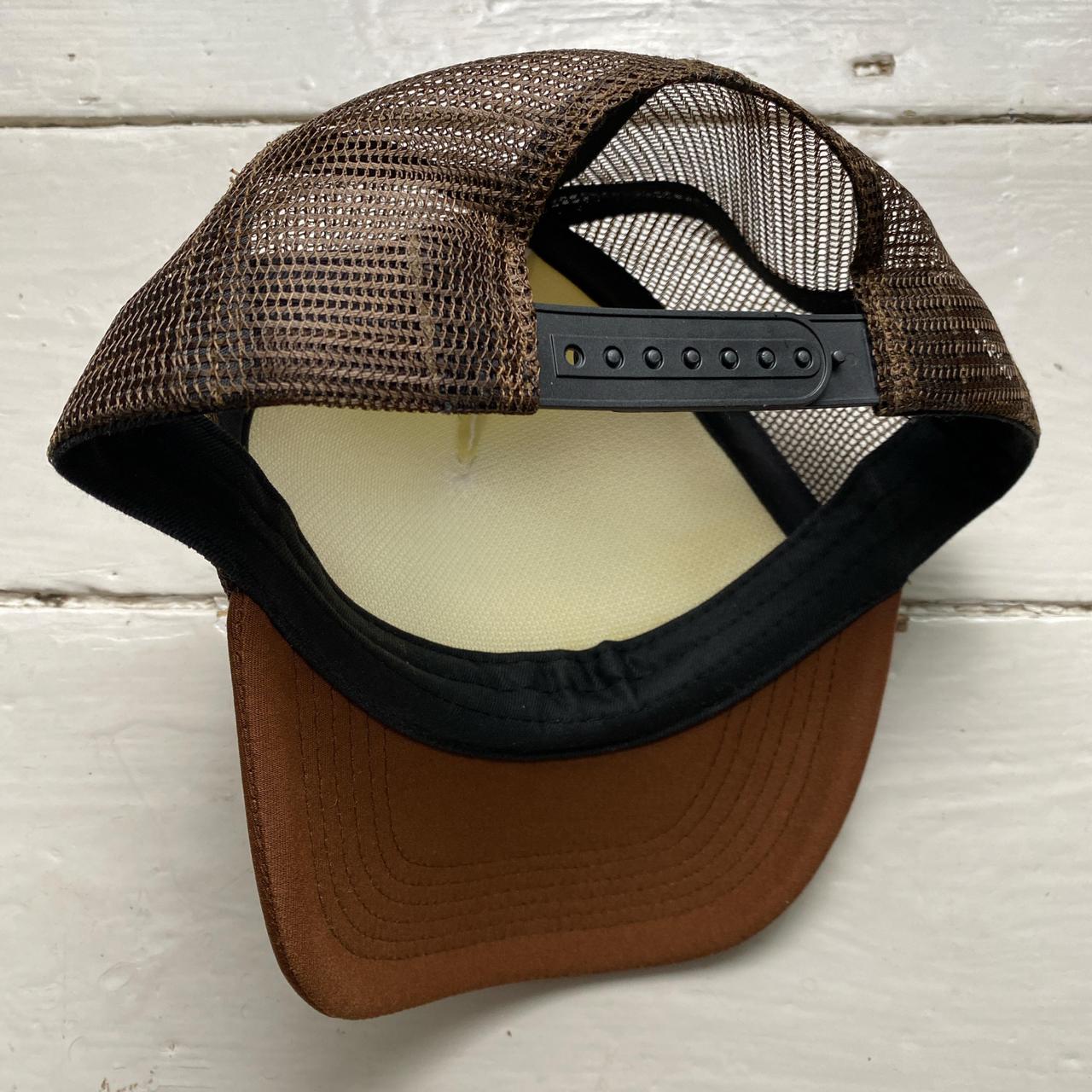 Corteiz Brown and White Trucker Cap