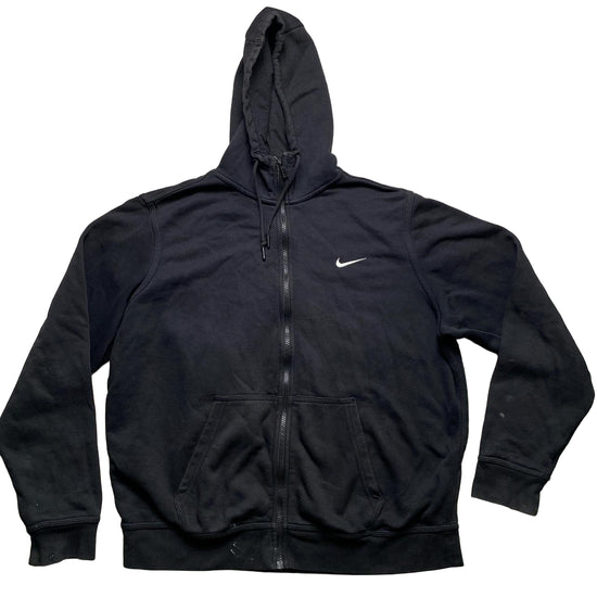 Nike Black and White Swoosh Hoodie (XL)