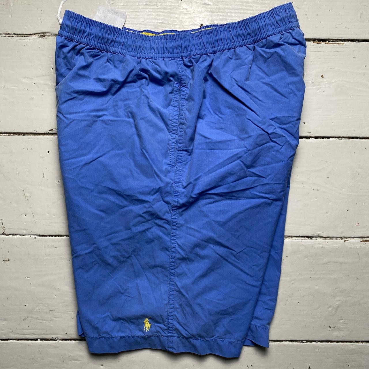 Polo Ralph Lauren Light Baby Blue and Yellow Pony Swim Shorts