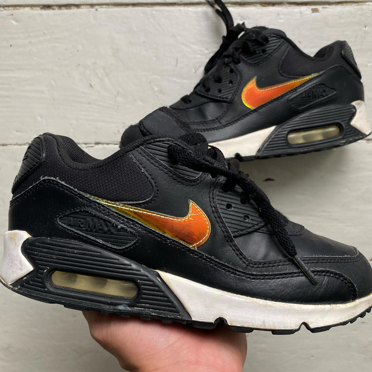 Nike Air Max 90 Black and Iridescent Swoosh