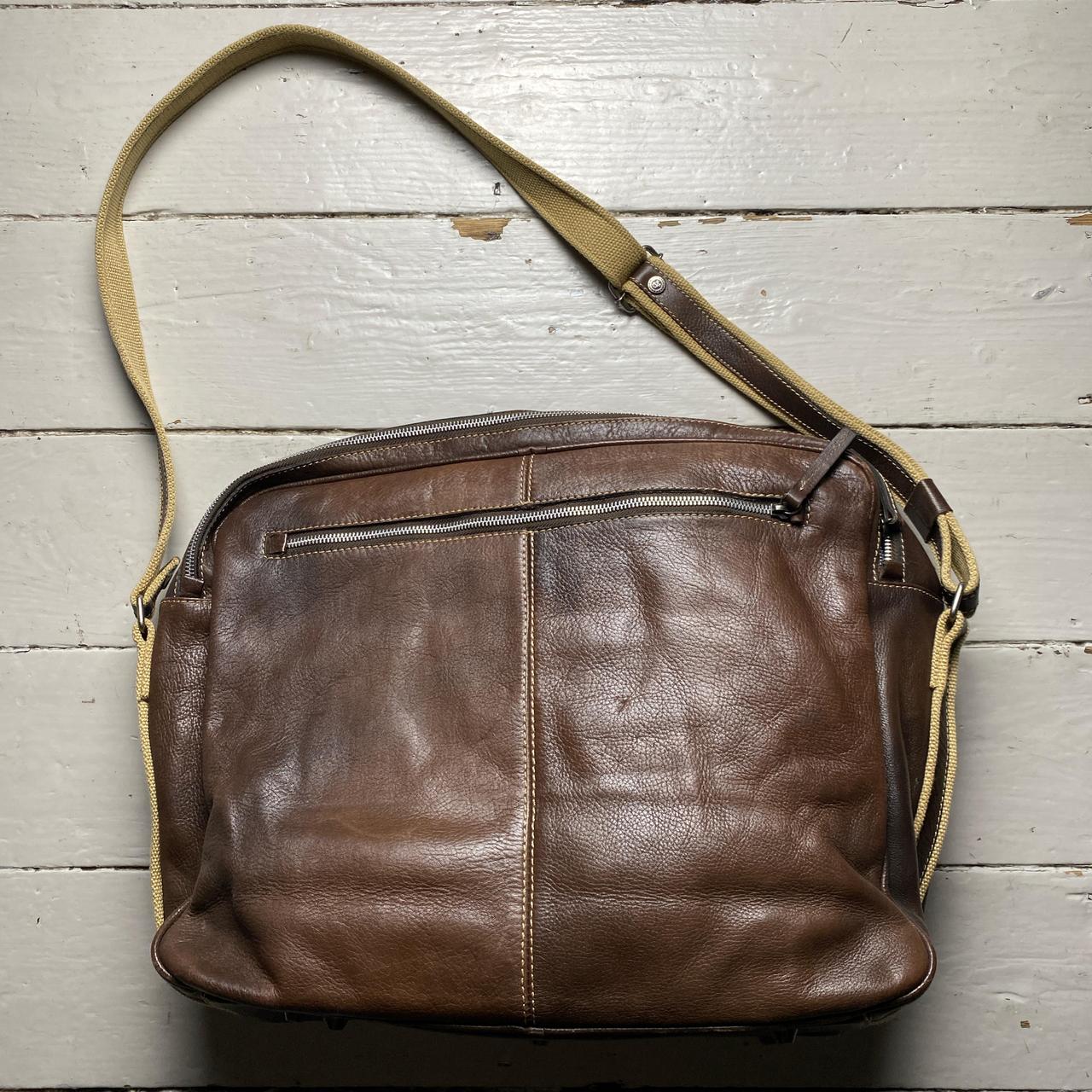 Marlboro Classics Brown Leather Messenger Bag