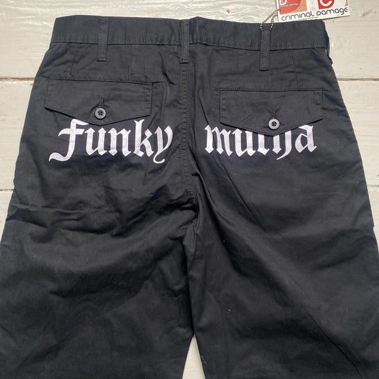 Criminal Damage Funky Mutha Cargo Trousers Black