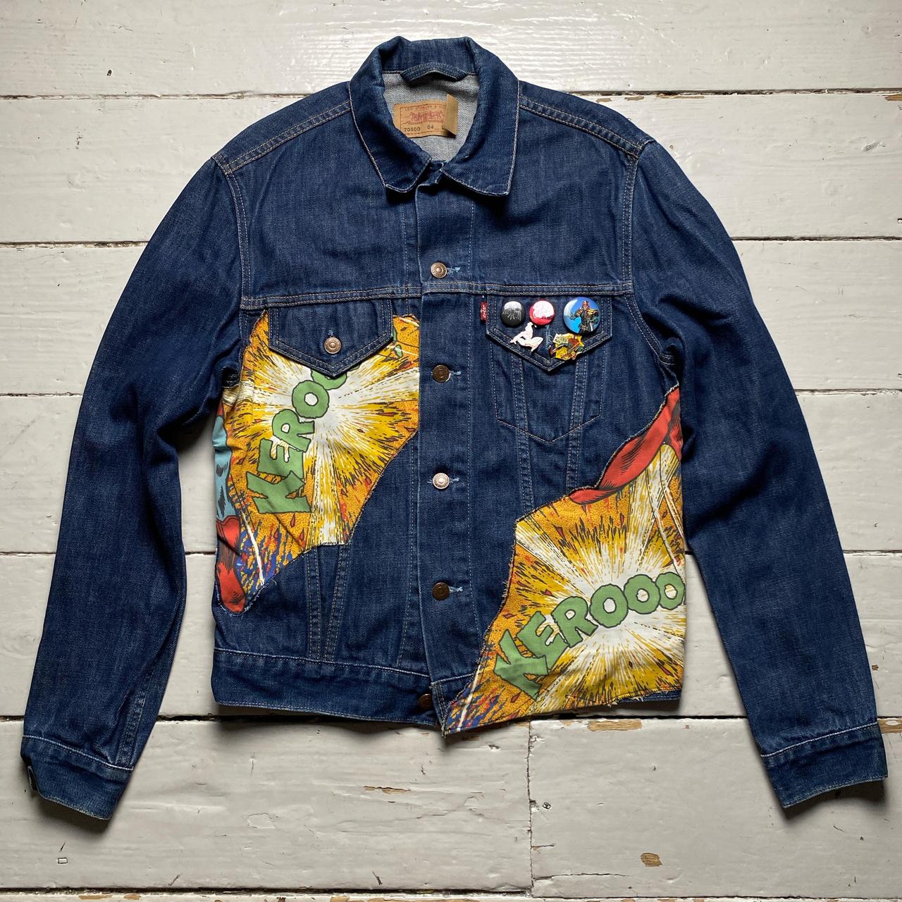 Levis 70500 Navy Vintage Comic Book Marvel Custom Denim Jacket