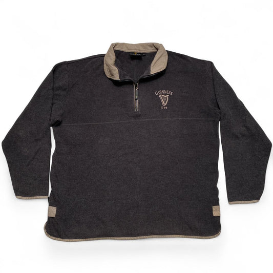 Guinness Quarter Zip Vintage Jumper Grey and Cream