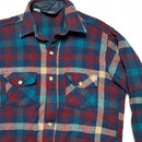 Woolrich Plaid Red and Blue Flannel Wool Thick Shirt (L)