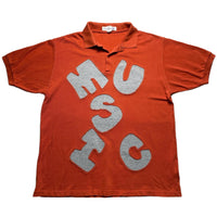 CDG Comme Des Garcons Shirt Orange and Grey Music Letters Polo Shirt (XL)