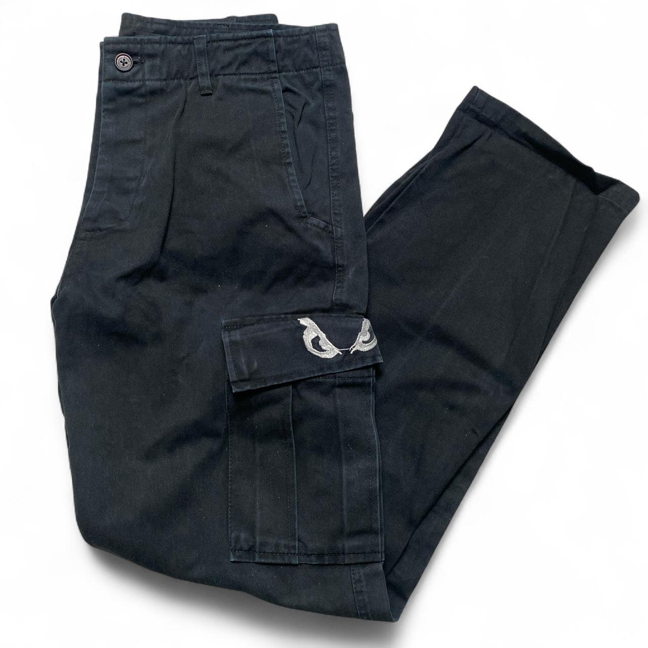 Lifes a Beach No Fear Eyes Cargo Trousers Black and White (32W)