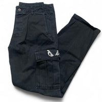 Lifes a Beach No Fear Eyes Cargo Trousers Black and White (32W)