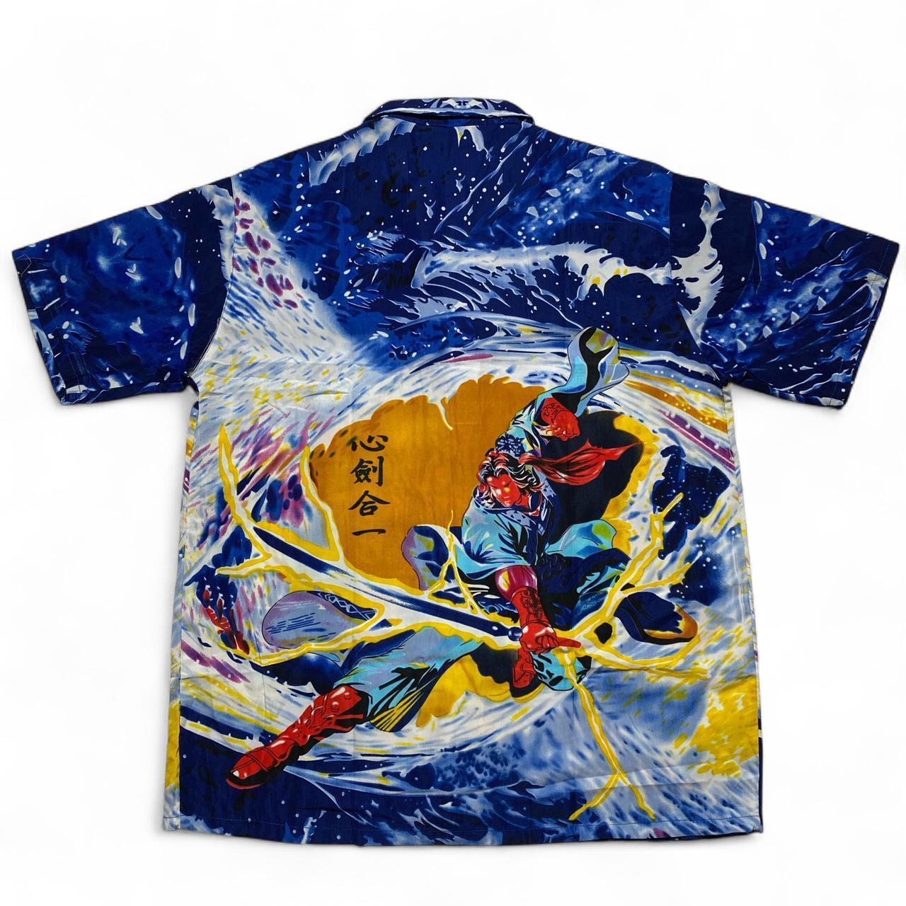 Japanese Anime Sword Fighter Vintag Y2K Short Sleeve Shirt (2XL)