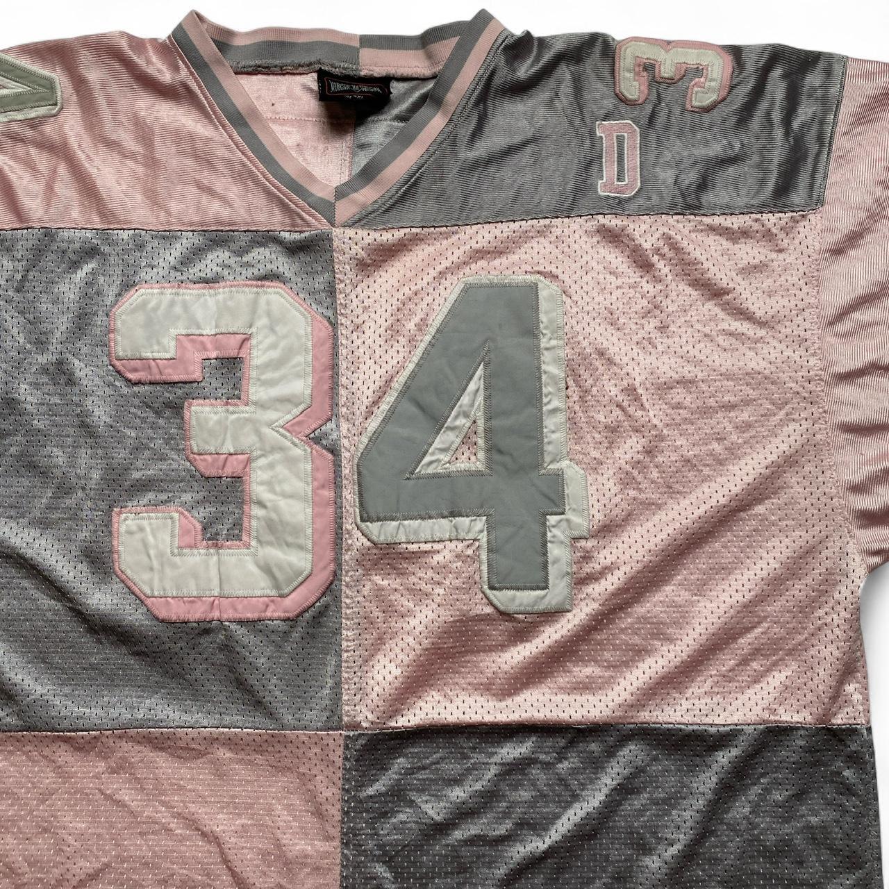 Dirty South Vintage 90’s y2k Pink White and Grey Football Jersey (3XL)