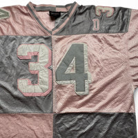 Dirty South Vintage 90’s y2k Pink White and Grey Football Jersey (3XL)
