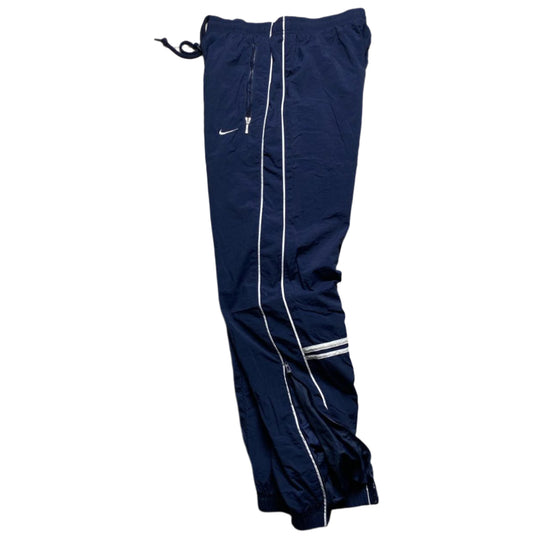 Nike Vintage y2k Swoosh Navy and White Shell Trackpant Bottoms (XS)