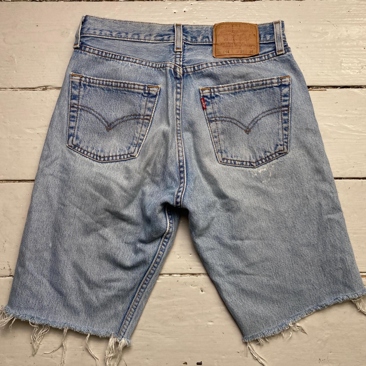 Levis 501 Vintage Jorts Light Blue Cut Down Jean Shorts