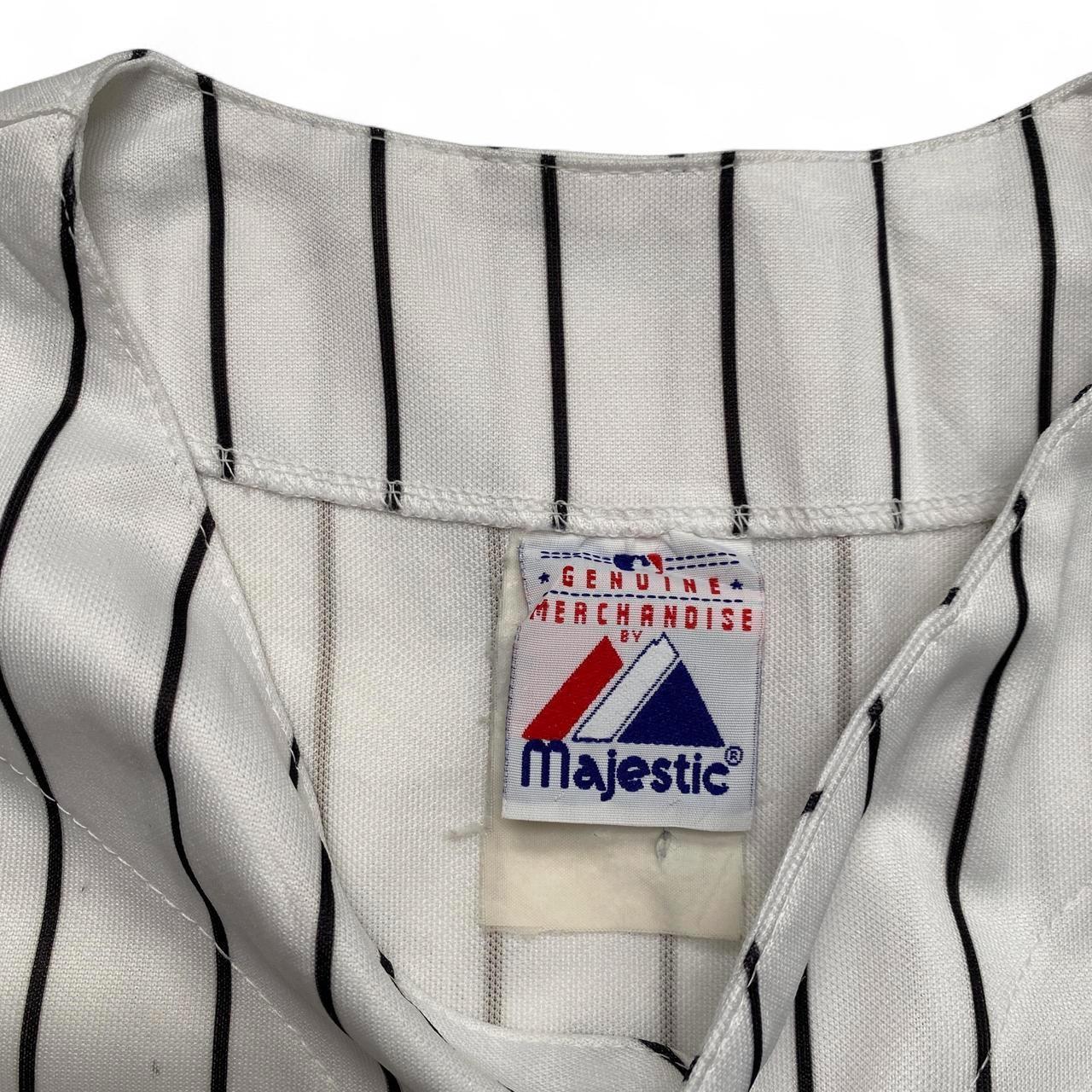 Chicago White Sox MLB Vintage Y2K Pinstripe White And Black Baseball Jersey (M)