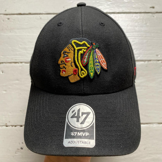 Chicago Blackhawks NHL Red Indian Black Cap