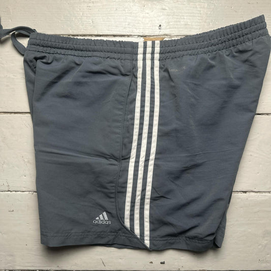 Adidas Grey and White Clima365 Performance Essentials Shell Shorts