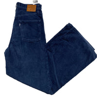 Levis Ribcage Wide Leg Womens Navy Corduroy Jeans (29W)