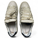 Balenciaga Arena White and Navy Low Leather Trainers