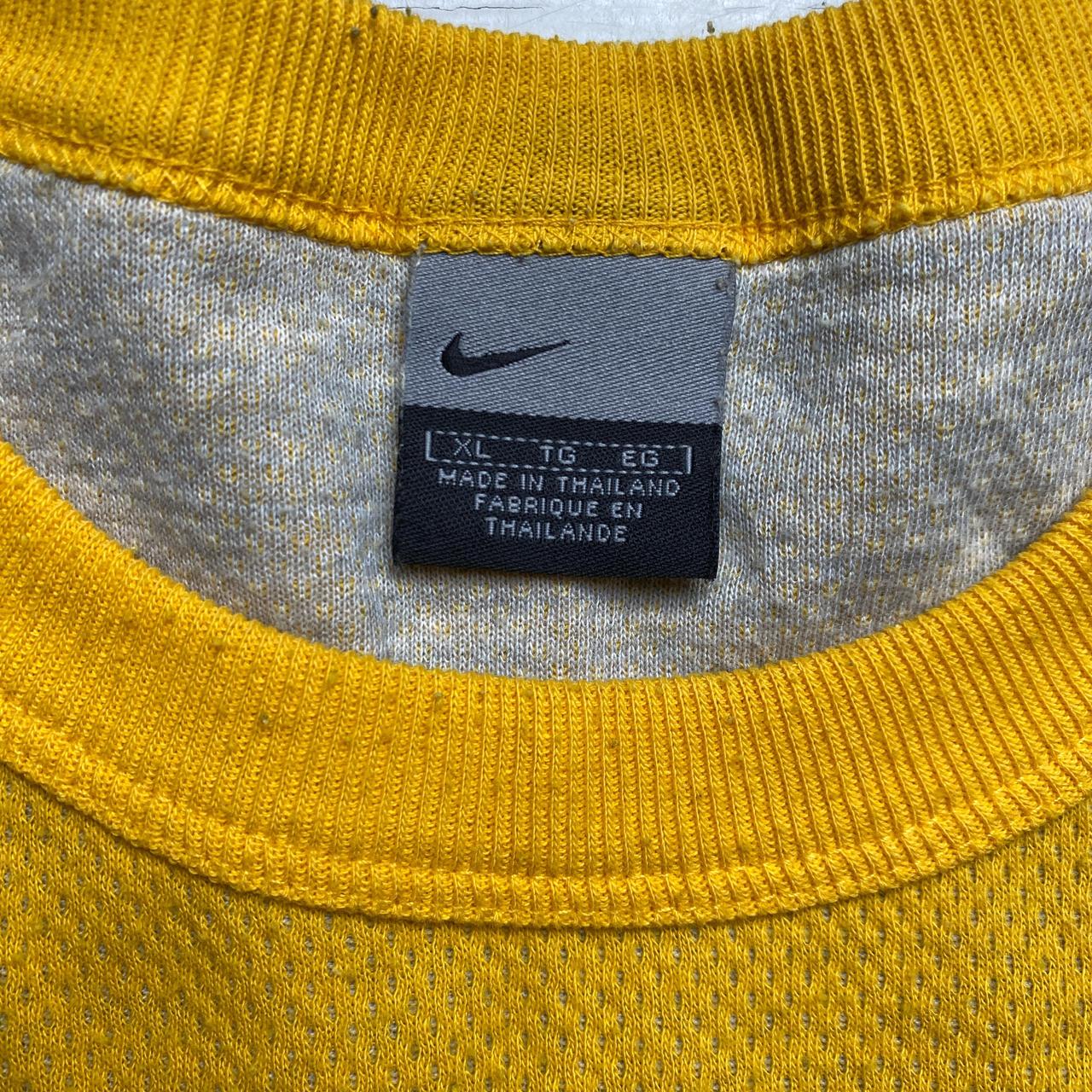 Nike Vintage y2k Yellow and Grey Swoosh T Shirt