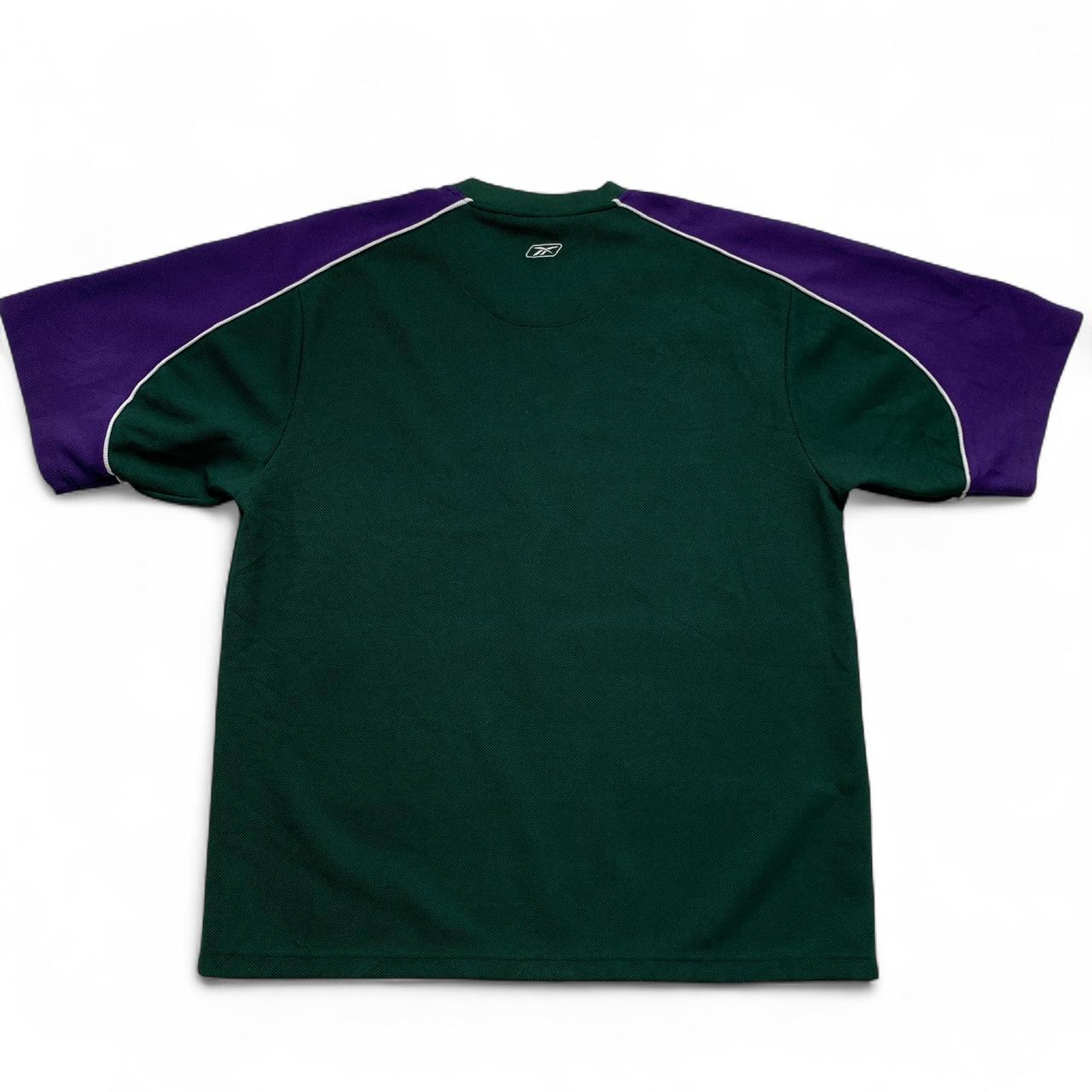 Milwaukee Bucks Vintage Reebok Green and Purple Warm Up Jersey T Shirt (XL)