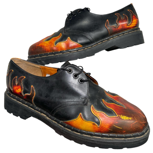 Leather Low TredAir Black and Flame Grunge Boot Shoes (UK 10)