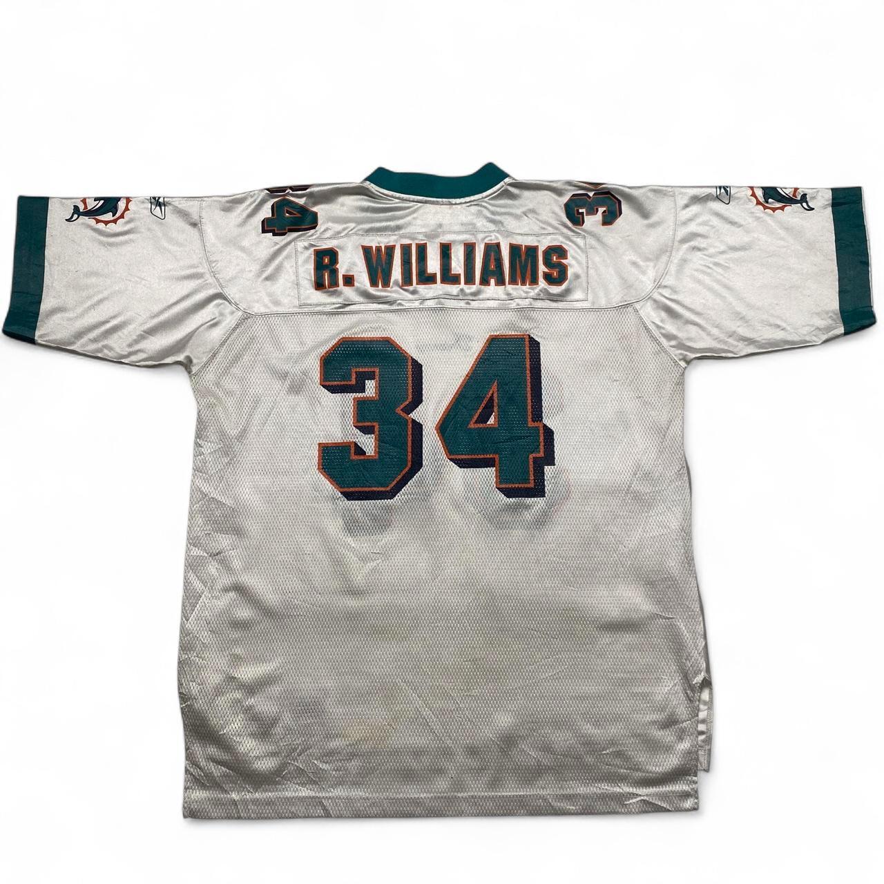 Reebok Miami Dolphins Vintage R Williams 34 White NFL Jersey (XL)