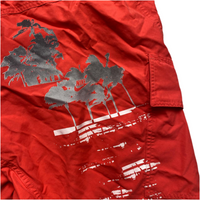 Nike Vintage Red Grey and White Baggy Cargo Shorts (33W)
