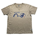 Evisu Vintage Tan and Blue Buddha Daicock Swoosh T Shirt (XL)