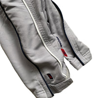 Reebok Vintage Shell Baggy Trackpant Bottoms Silver Navy and White (M)
