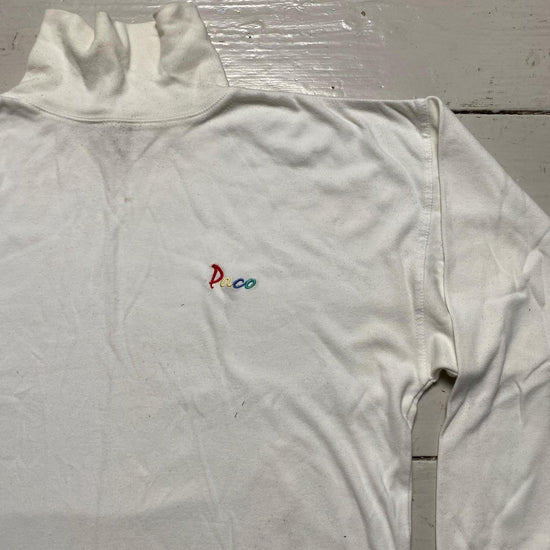 Paco Vintage White Turtle Neck Long Sleeve Jumper (M)