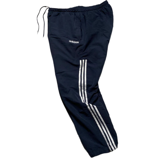 Adidas Navy and White Shell Trackpant Baggy Bottoms (XL)